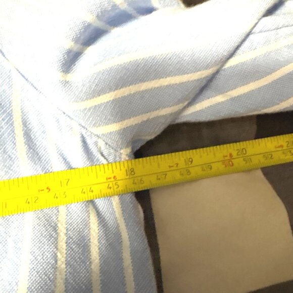 Y2K Abercrombie & Finch Classic Blue White Stripe Button Up Fitted Small - Picture 7 of 8